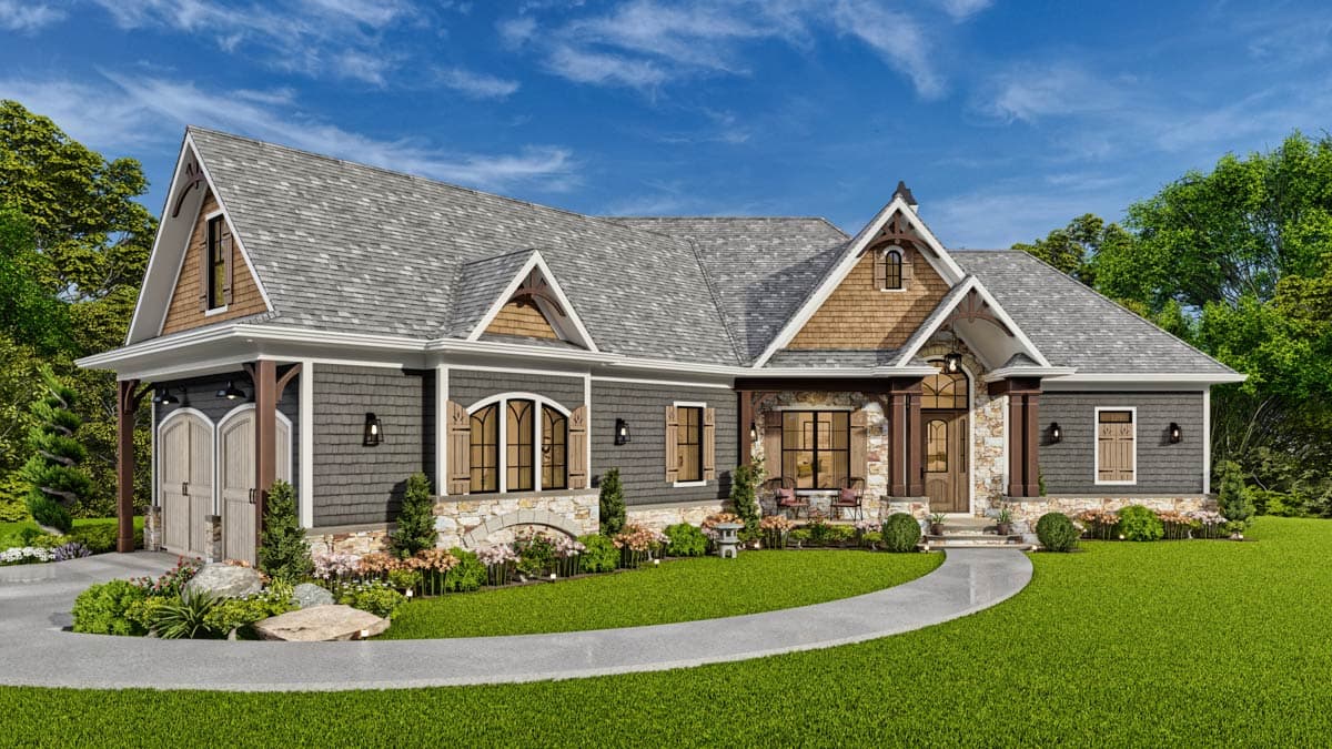 Plan 15888GE: Hip-Roofed Ranch Home Plan - Image #7 - Country, Craftsman, Mountain, Ranch, Rustic