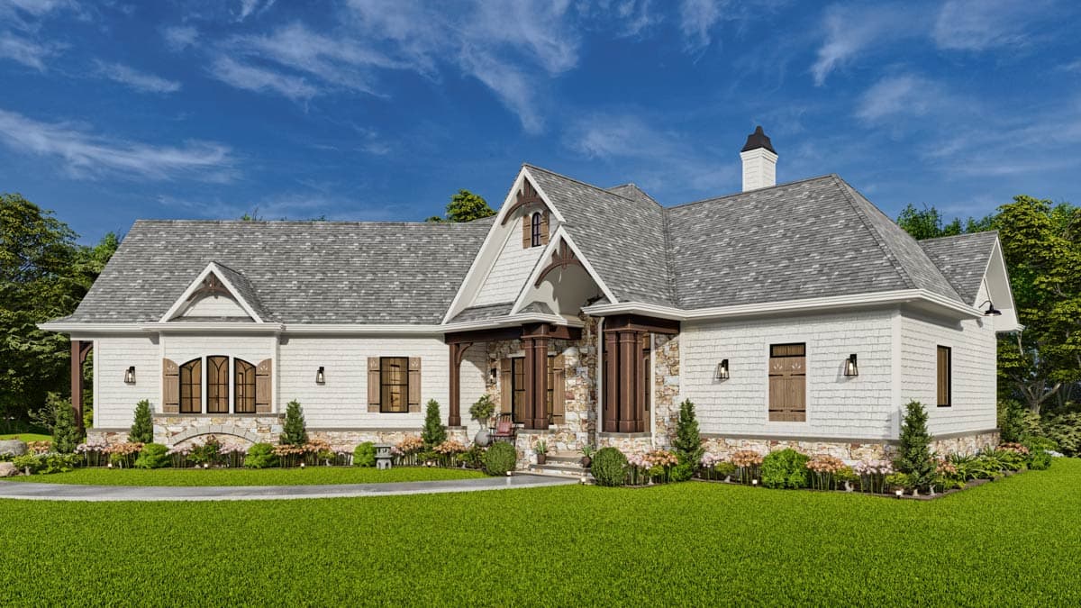 Plan 15888GE: Hip-Roofed Ranch Home Plan - Image #8 - Country, Craftsman, Mountain, Ranch, Rustic