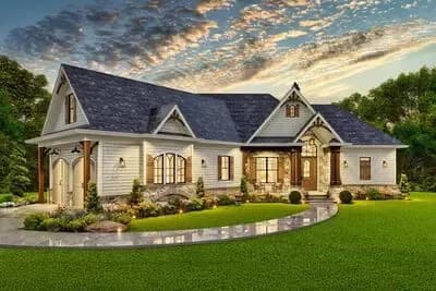 Hip-Roofed Ranch Home Plan
