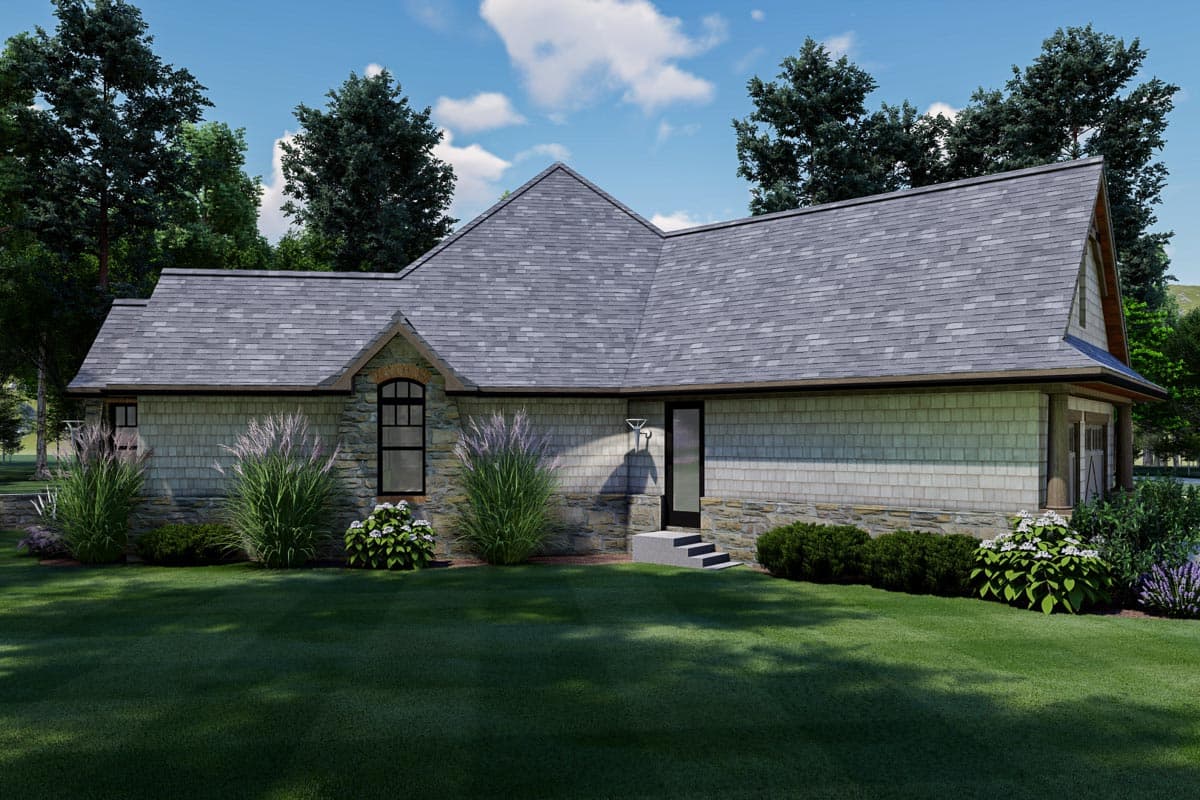 Plan 16801WG: Shingle-and-Stone Craftsman Home Plan with Angled 2-car Garage - 1848 Sq Ft - Image #7 - Craftsman, Mountain, Ranch, Rustic