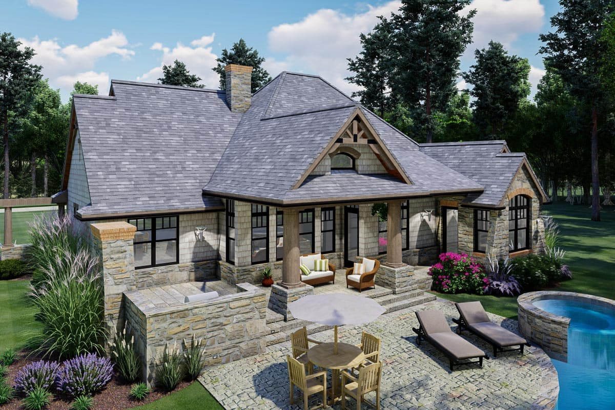 Plan 16801WG: Shingle-and-Stone Craftsman Home Plan with Angled 2-car Garage - 1848 Sq Ft - Image #10 - Craftsman, Mountain, Ranch, Rustic