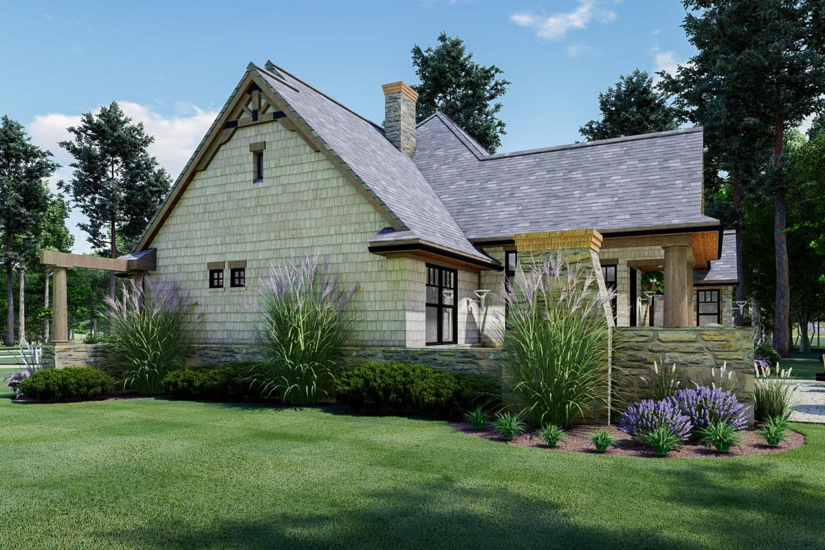 Plan 16801WG: Shingle-and-Stone Craftsman Home Plan with Angled 2-car Garage - 1848 Sq Ft - Image #11 - Craftsman, Mountain, Ranch, Rustic