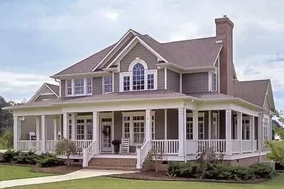 Country Farmhouse with Wrap-around Porch