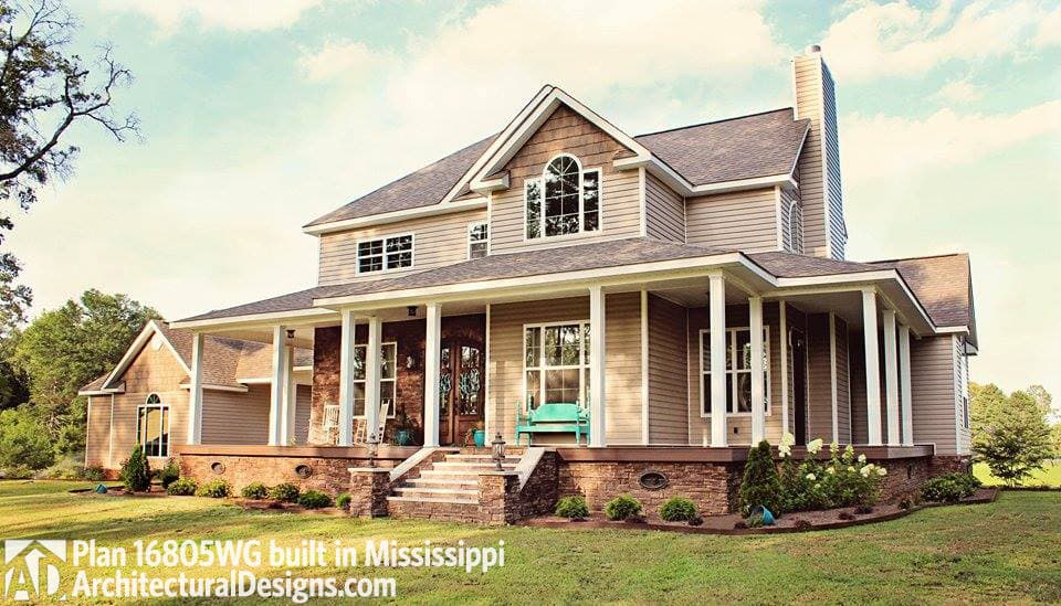 build gallery item - House Plan 16805WG comes to life in Mississippi