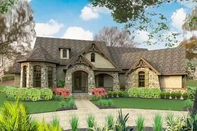 3-Bed Stone Cottage with 2-Car Garage and Upper Level Bonus Rooms