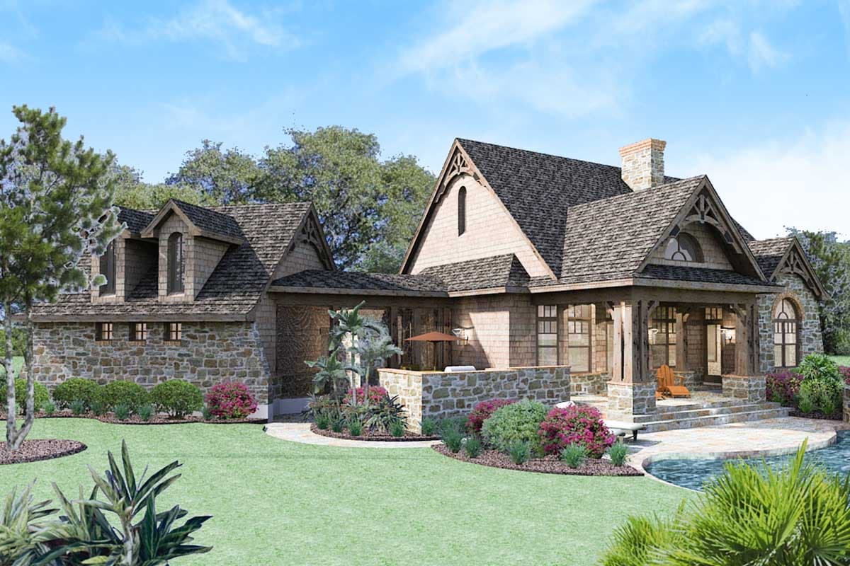 Plan 16807WG: Stone Cottage with Flexible Garage - Image #4 - Cottage, European, Mountain, Vacation