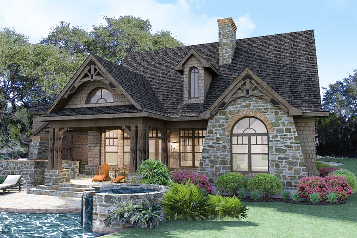 Plan 16807WG: Stone Cottage with Flexible Garage - Image #6 - Cottage, European, Mountain, Vacation
