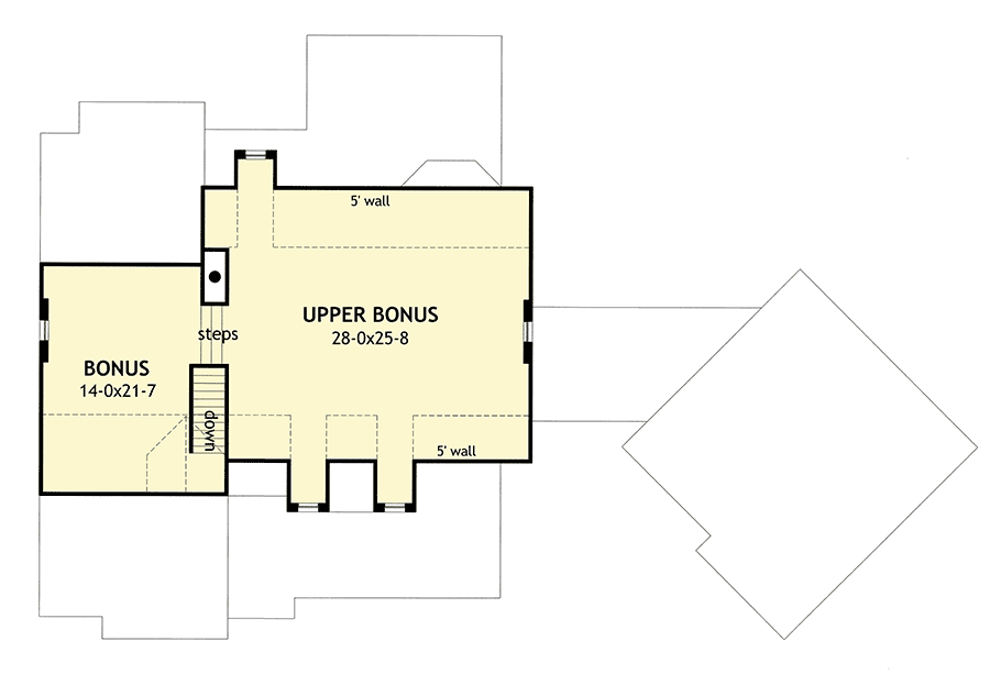 Plan 16807WG: Stone Cottage with Flexible Garage - Floor Plan - Bonus Level - Cottage, European, Mountain, Vacation