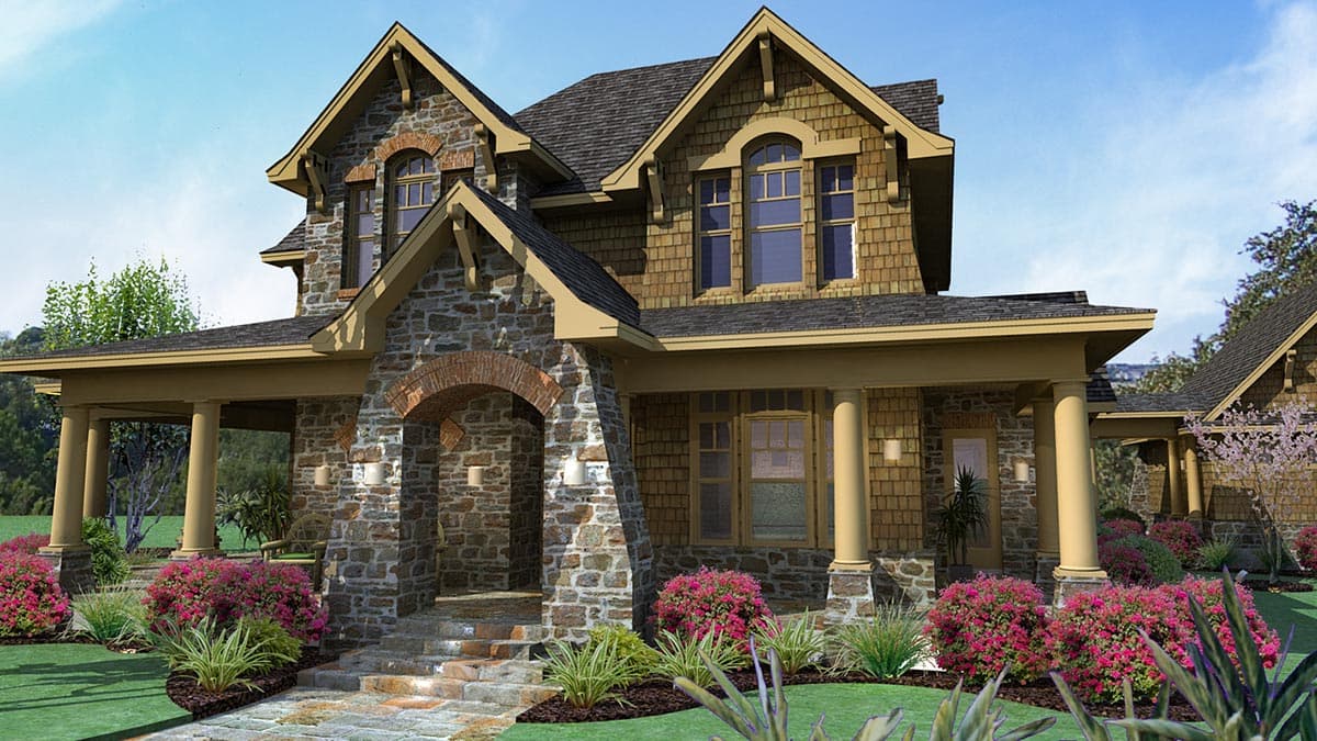 Plan 16808WG: Cedar & Stone Cottage with Detached Garage - Image #9 - Cottage, Country, Farmhouse