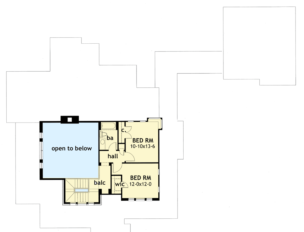 Plan 16808WG: Cedar & Stone Cottage with Detached Garage - Floor Plan - 2nd Floor - Cottage, Country, Farmhouse