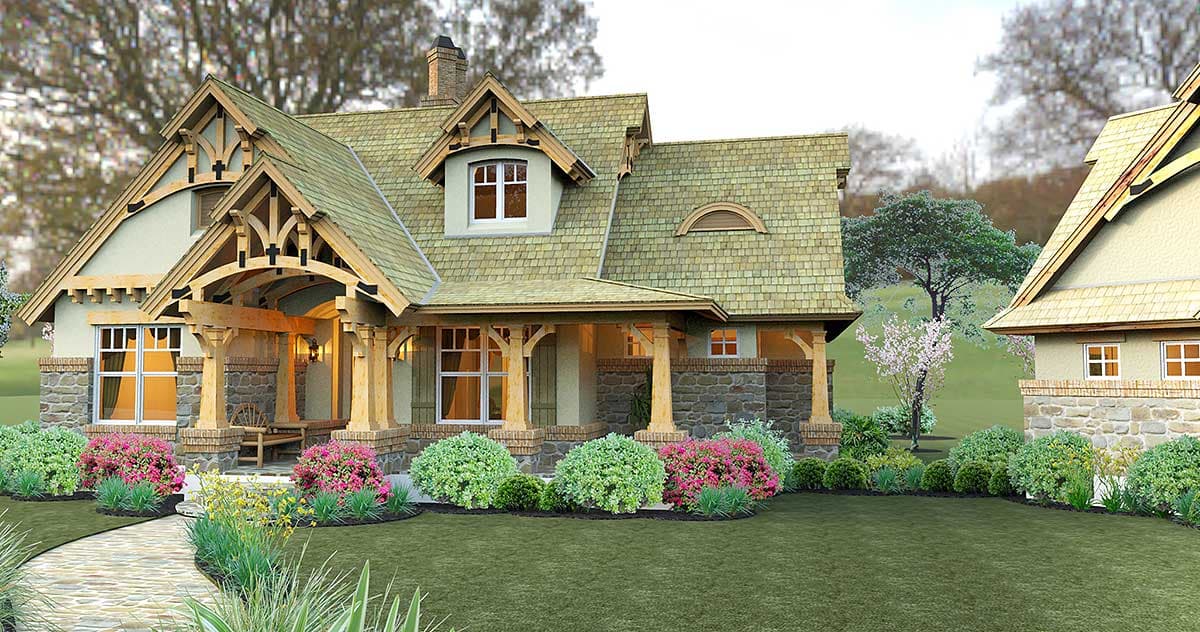 Plan 16812WG: Rustic Looking House Plan with Detached Garage and 2 Bonus Rooms - 1421 Sq Ft - Image #17 - Country, Craftsman, Mountain, Northwest, Vacation
