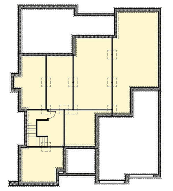 Plan 16815WG: Cottage with Stone and Shakes - Floor Plan - Lower Level - Cottage, European, Traditional