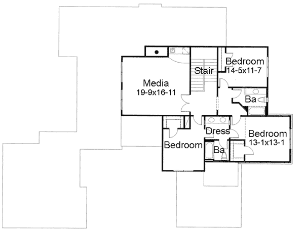 Plan 16817WG: Prairie Style Home With Porte Cochere - Floor Plan - 2nd Floor - Prairie