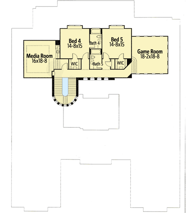 Plan 16826WG: Exciting Courtyard Mediterranean Home Plan - Floor Plan - 2nd Floor - Florida-Style, Mediterranean, Spanish