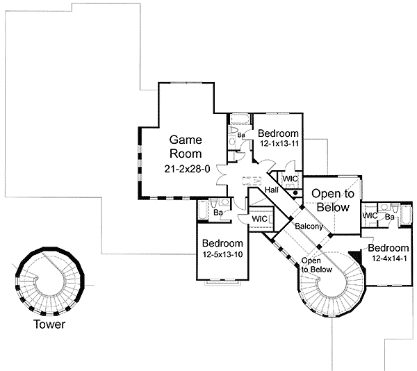 Plan 16836WG: Mediterranean Villa - Floor Plan - 2nd Floor - European, Florida-Style, Mediterranean, Spanish
