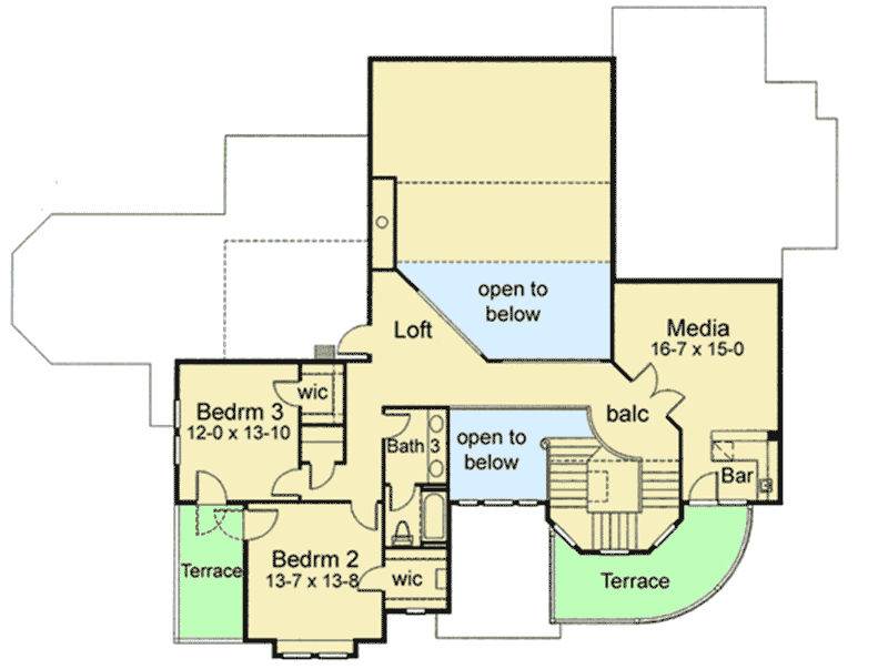Plan 16844WG: Country Home Plan with Sunroom - Floor Plan - 2nd Floor - Country, Farmhouse