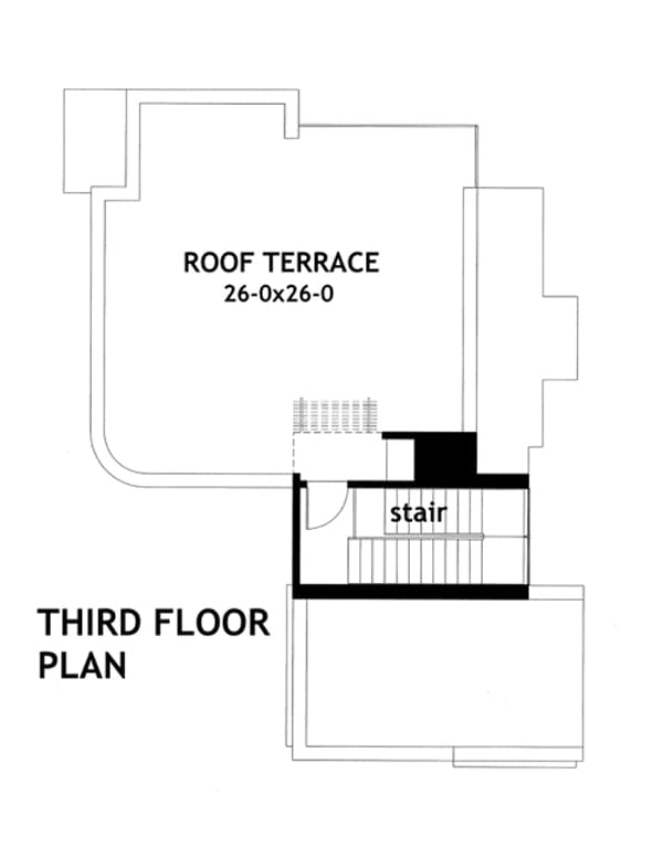 Plan 16848WG: Upside Down Contemporary - Floor Plan - 3rd Floor - Contemporary, Modern