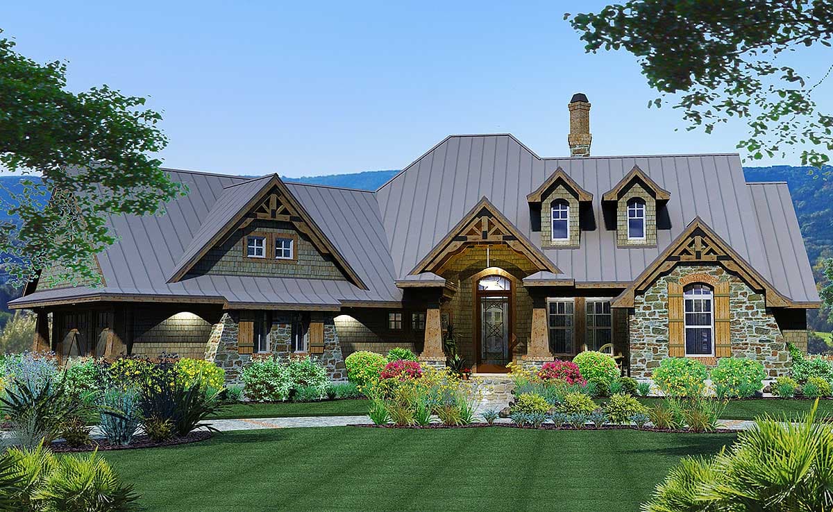 Plan 16850WG: Rugged Craftsman House Plan with Striking Curb Appeal - Image #5 - Craftsman, Mountain, New American, Northwest, Rustic, Vacation