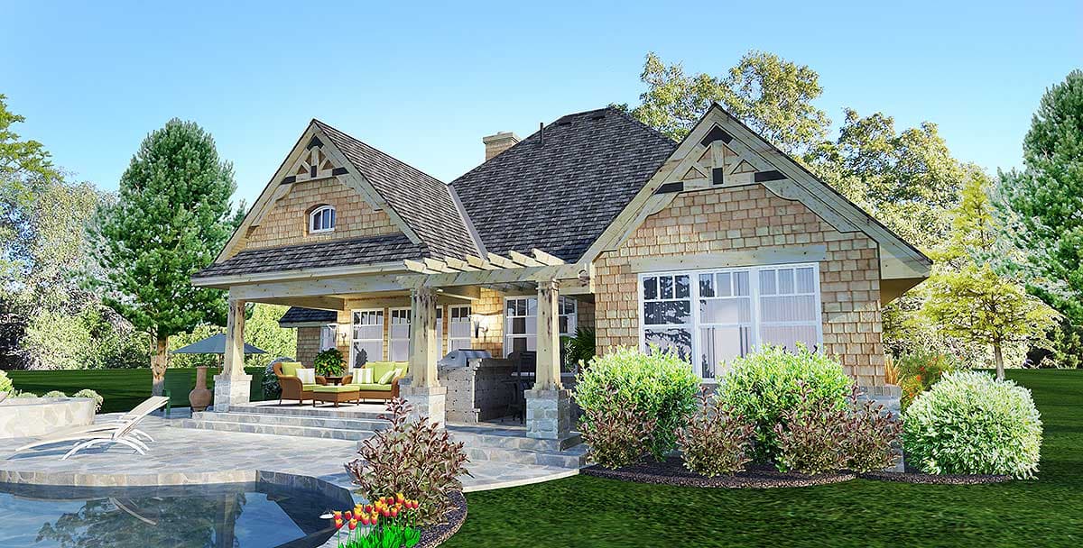 Plan 16852WG: Rustic Craftsman Cottage with Bonus - Image #6 - Cottage, Country, Craftsman, Mountain, Rustic