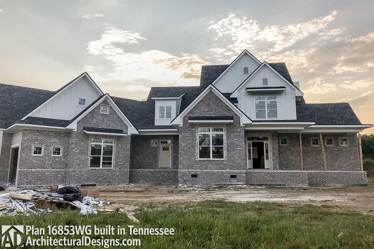 build gallery item - House Plan 16853WG comes to life in Tennessee with a brick exterior