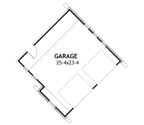 Plan 16859WG: Detached 2 Car Gar with Rustic Timbers - Floor Plan - Main Level