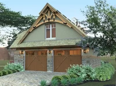 Detached 2 Car Gar with Rustic Timbers