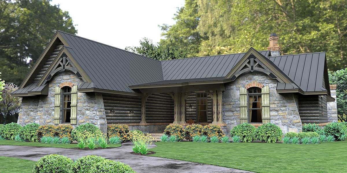 Plan 16863WG: Rugged Rustic 3 Bedroom Home Plan - Image #4 - Cottage, Country, Craftsman, Mountain, Ranch, Rustic, Vacation