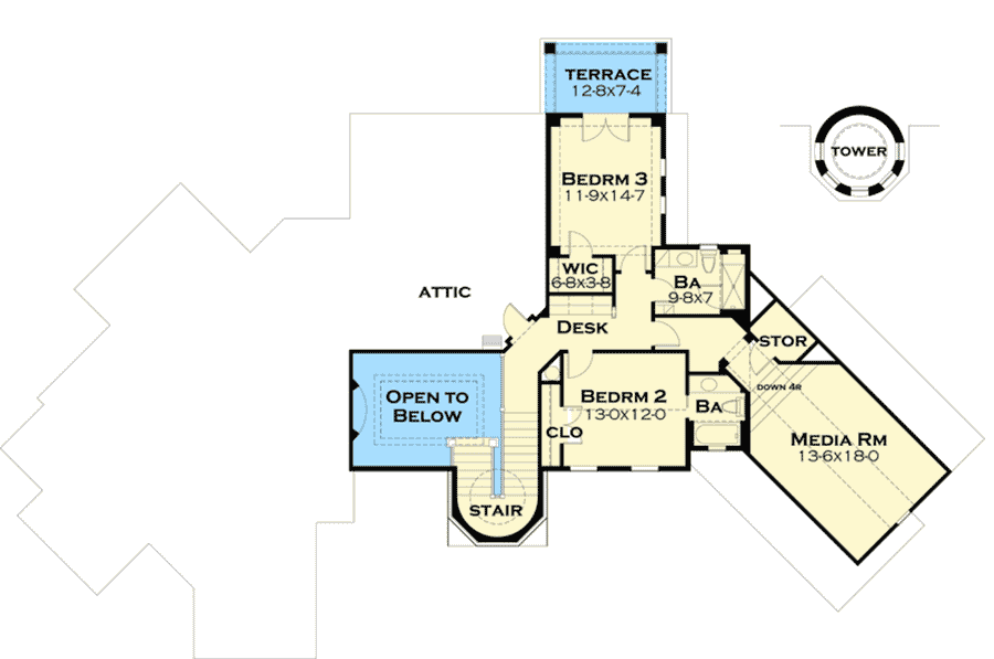 Plan 16864WG: Designer's Dream Home Plan with Guest Cottage - Floor Plan - 2nd Floor - European, Tuscan