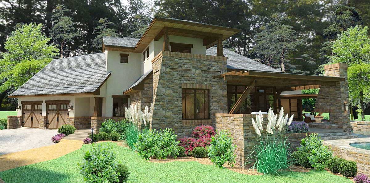 Plan 16864WG: Designer's Dream Home Plan with Guest Cottage - Image #6 - European, Tuscan