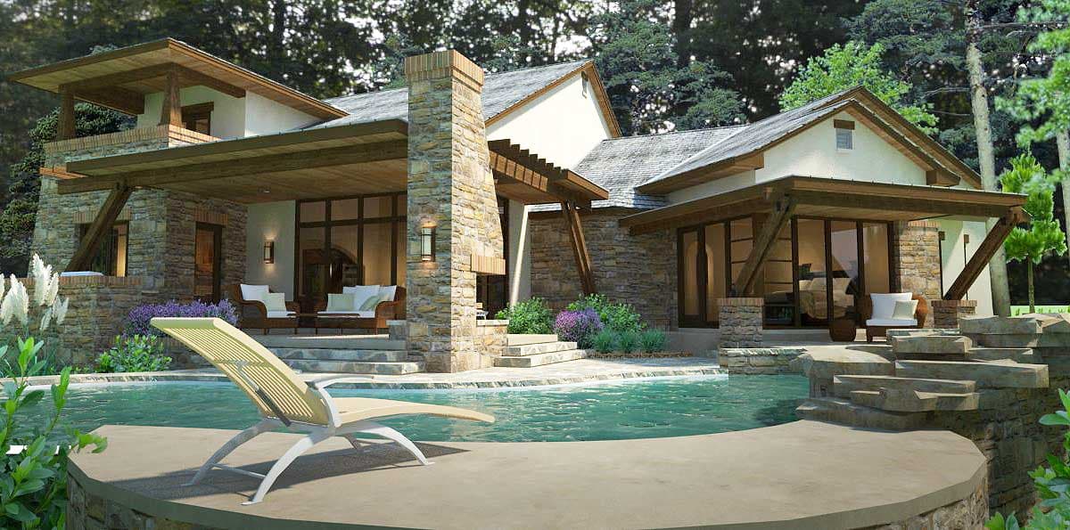 Plan 16864WG: Designer's Dream Home Plan with Guest Cottage - Image #7 - European, Tuscan