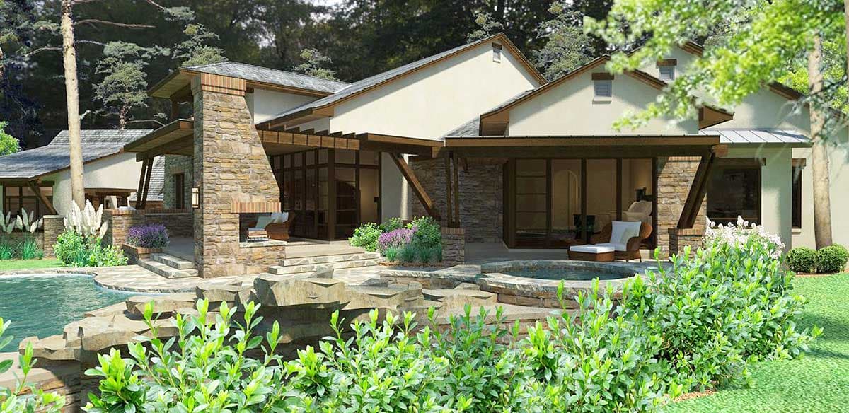 Plan 16864WG: Designer's Dream Home Plan with Guest Cottage - Image #8 - European, Tuscan