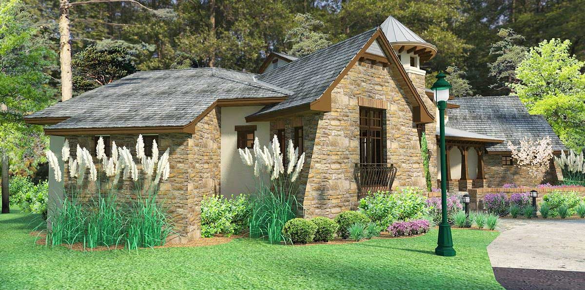 Plan 16864WG: Designer's Dream Home Plan with Guest Cottage - Image #9 - European, Tuscan