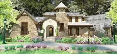 Designer's Dream Home Plan with Guest Cottage