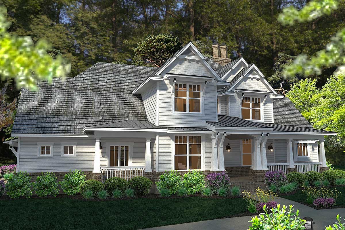 Plan 16865WG: Elegant Farmhouse Home Plan with Vaulted Family Room - Image #6 - Country, Farmhouse, Modern Farmhouse, New American