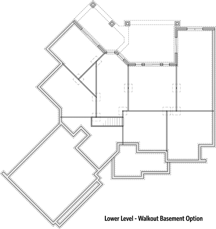 Plan 16883WG: Mountain Home Plan with Bonus Room - 2482 Sq Ft - Floor Plan - Lower Level - Craftsman, European, Mountain, Rustic