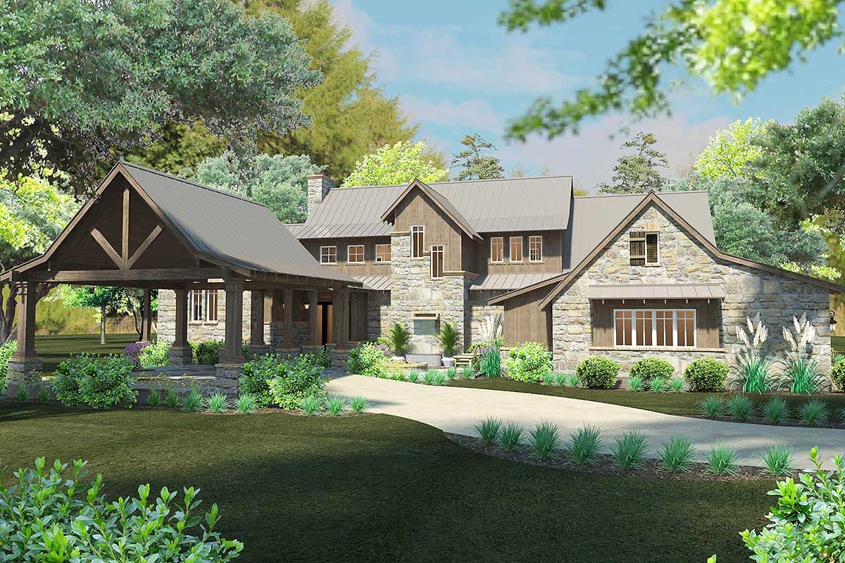 Plan 16885WG: Mountain Transitional House Plan with Great Porch with Fireplace - 4164 Sq Ft - Image #13 - Craftsman, Mountain, Transitional