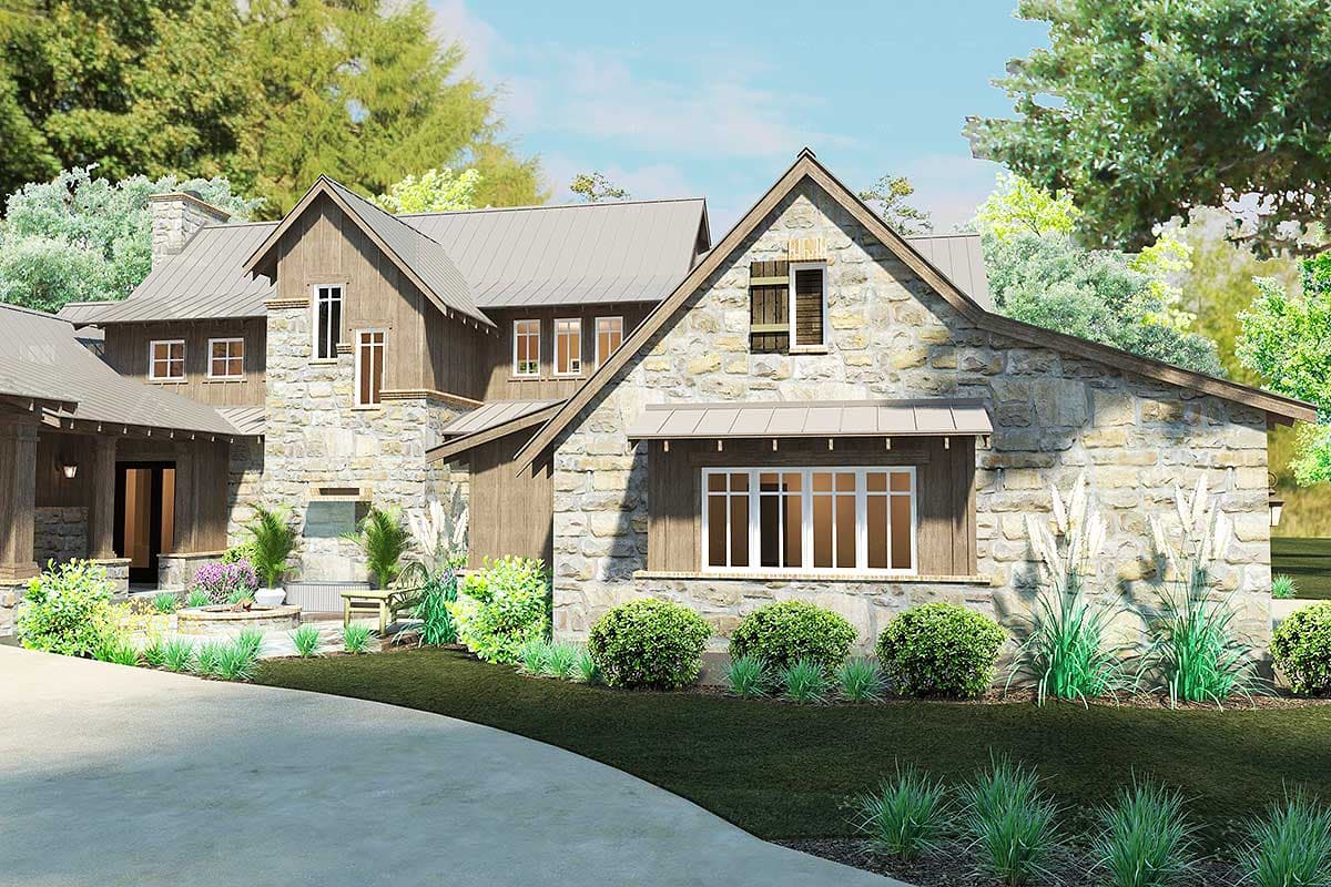 Plan 16885WG: Mountain Transitional House Plan with Great Porch with Fireplace - 4164 Sq Ft - Image #14 - Craftsman, Mountain, Transitional