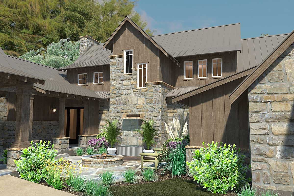 Plan 16885WG: Mountain Transitional House Plan with Great Porch with Fireplace - 4164 Sq Ft - Image #15 - Craftsman, Mountain, Transitional