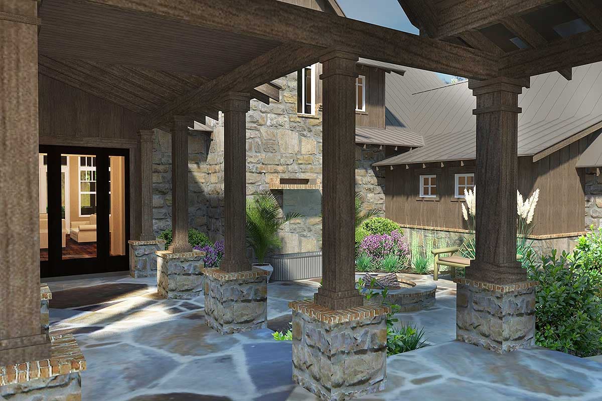 Plan 16885WG: Mountain Transitional House Plan with Great Porch with Fireplace - 4164 Sq Ft - Image #16 - Craftsman, Mountain, Transitional