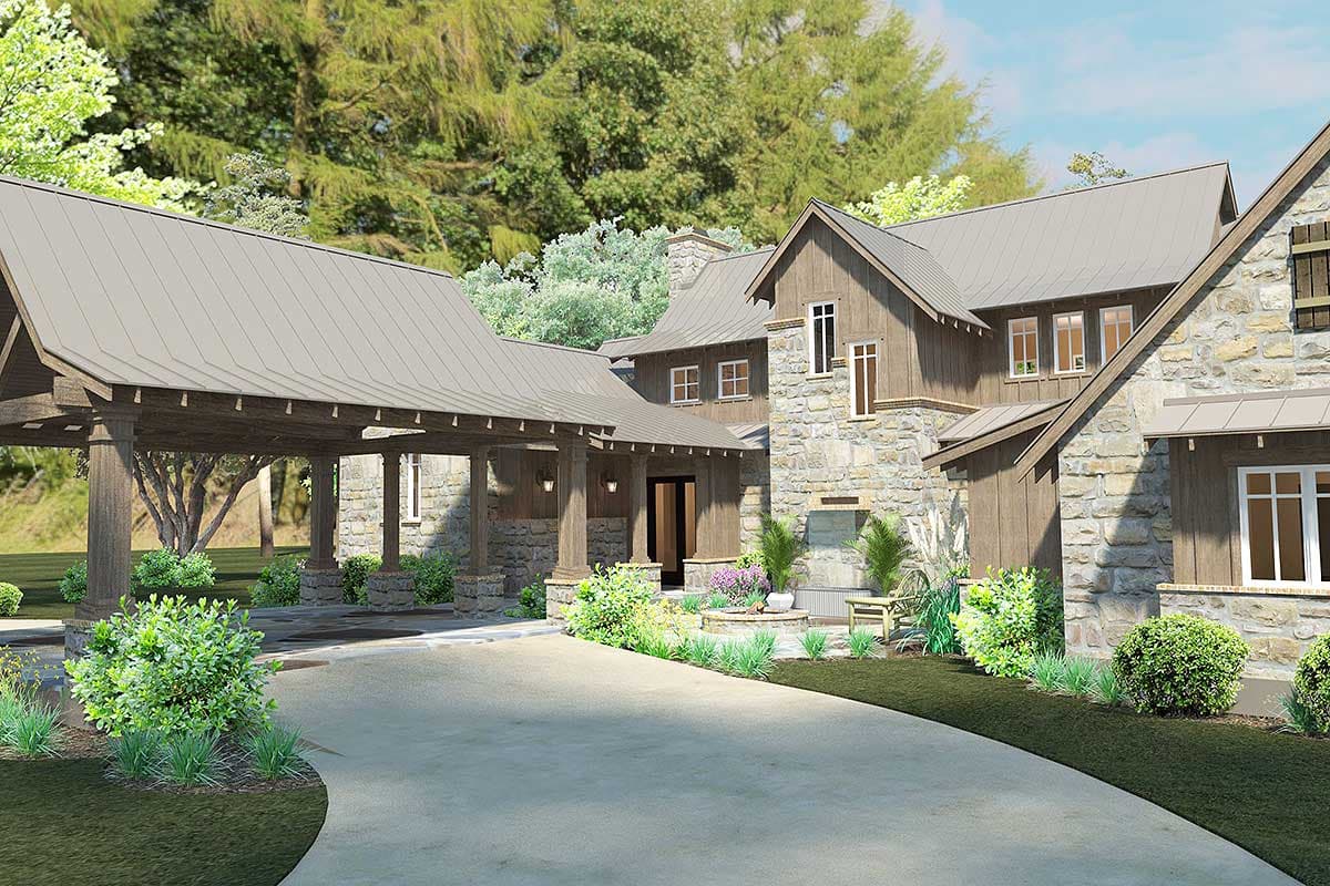 Plan 16885WG: Mountain Transitional House Plan with Great Porch with Fireplace - 4164 Sq Ft - Image #17 - Craftsman, Mountain, Transitional