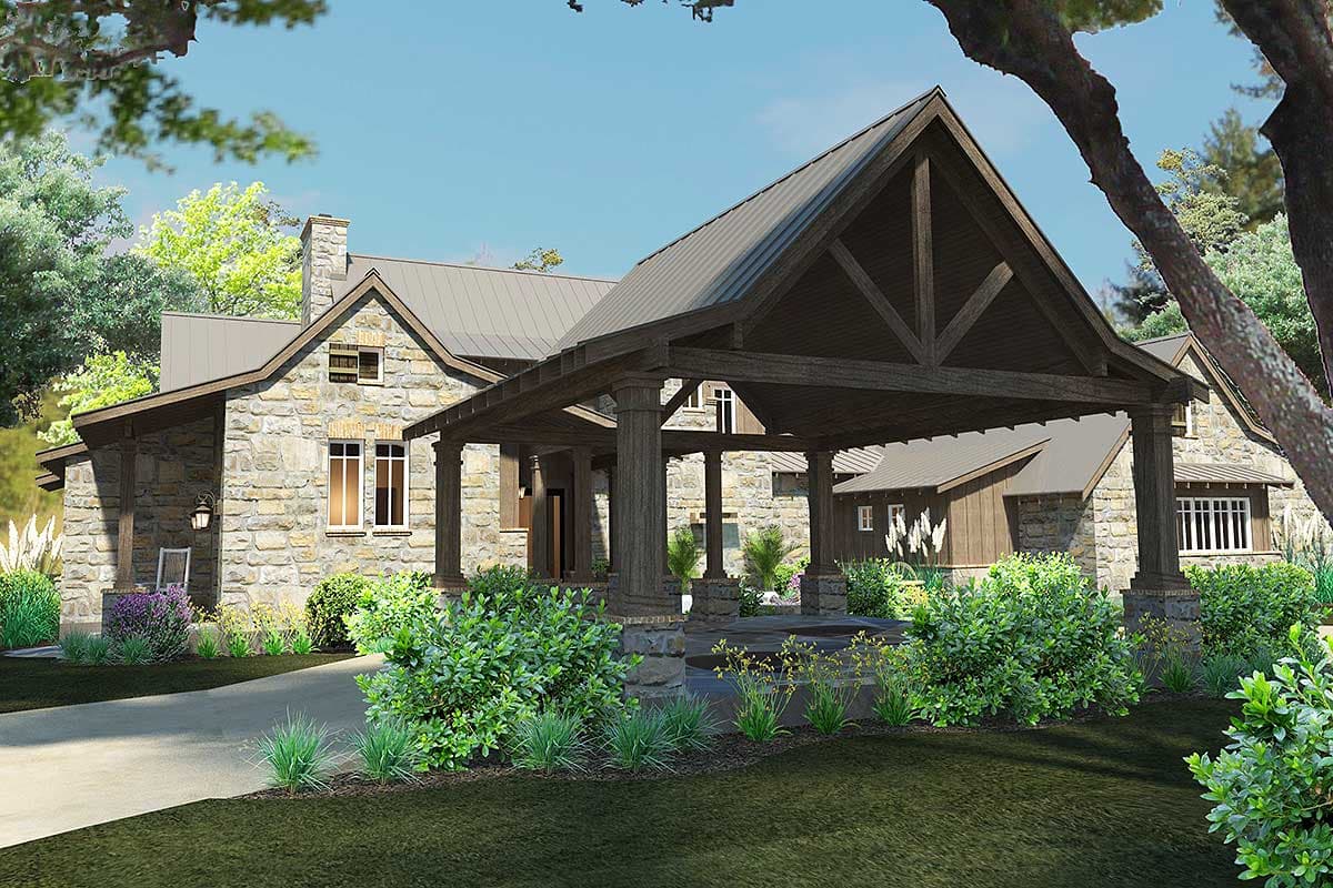Plan 16885WG: Mountain Transitional House Plan with Great Porch with Fireplace - 4164 Sq Ft - Image #18 - Craftsman, Mountain, Transitional