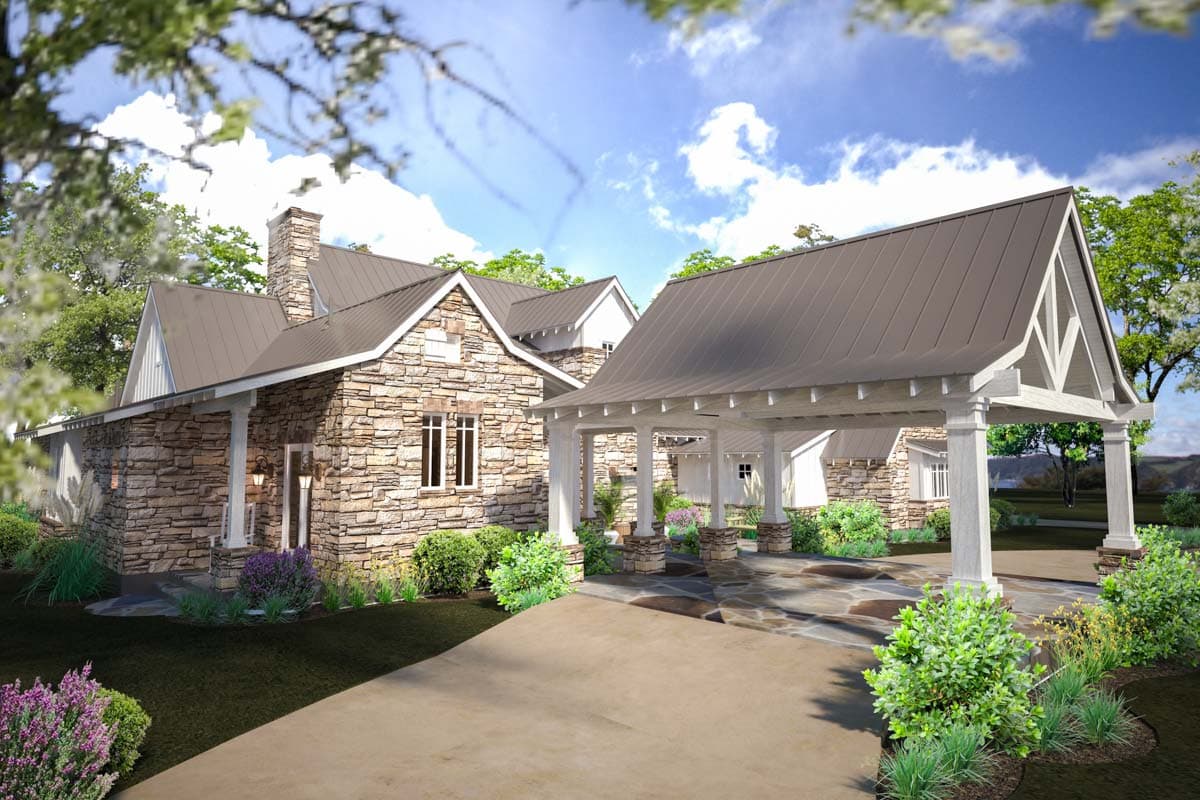 Plan 16885WG: Mountain Transitional House Plan with Great Porch with Fireplace - 4164 Sq Ft - Image #5 - Craftsman, Mountain, Transitional