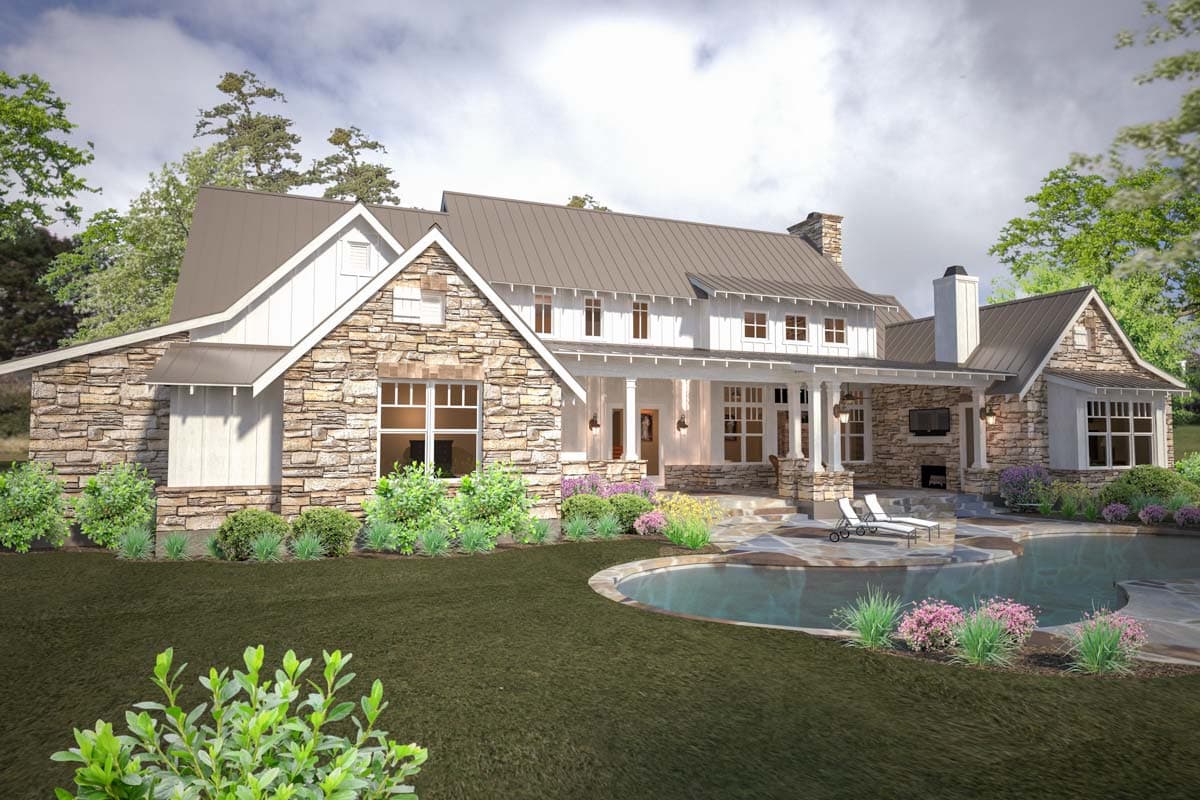 Plan 16885WG: Mountain Transitional House Plan with Great Porch with Fireplace - 4164 Sq Ft - Image #10 - Craftsman, Mountain, Transitional