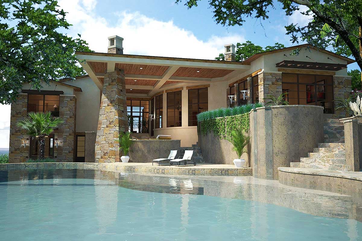 Plan 16888WG: Contemporary Hill Country House Plan - Image #7 - Contemporary, Hill Country, Mid Century Modern, Southwest