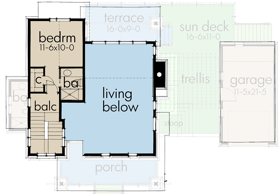 Plan 16890WG: Minimalism With Style - Floor Plan - Second Level - Contemporary, Mid Century Modern, Mountain, Transitional