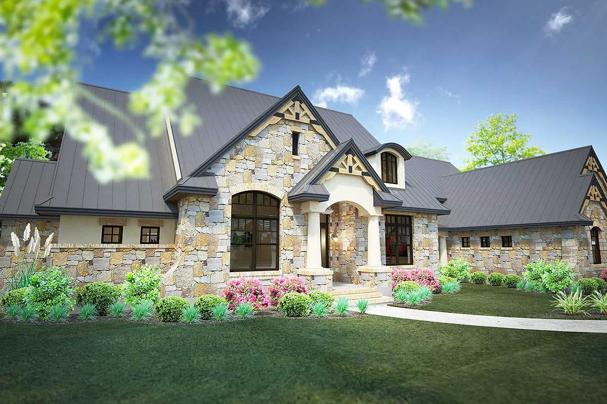 Plan 16892WG: Stone Clad House Plan with 2 Bonus Rooms - Image #10 - European, Hill Country, Mountain