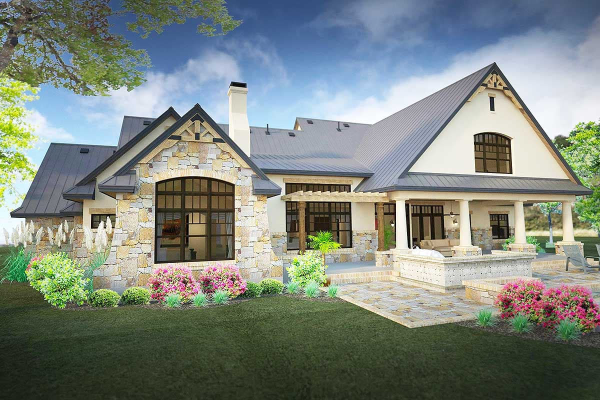 Plan 16892WG: Stone Clad House Plan with 2 Bonus Rooms - Image #7 - European, Hill Country, Mountain