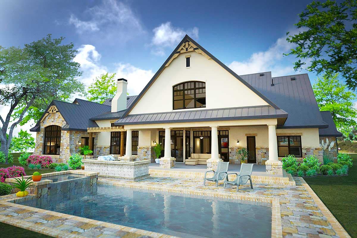 Plan 16892WG: Stone Clad House Plan with 2 Bonus Rooms - Image #8 - European, Hill Country, Mountain