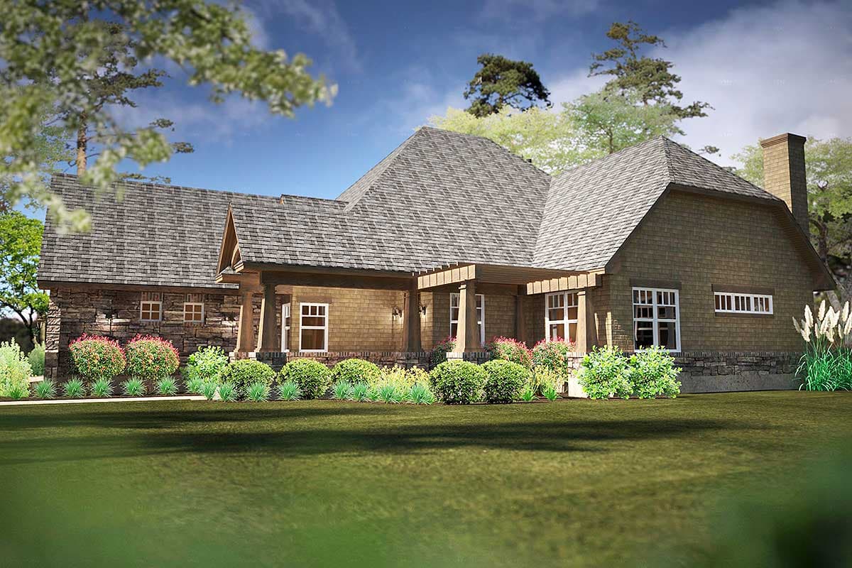 Plan 16893WG: Narrow Rugged House Plan with Rear Lanai - Image #4 - Country, Craftsman, Mountain, Rustic