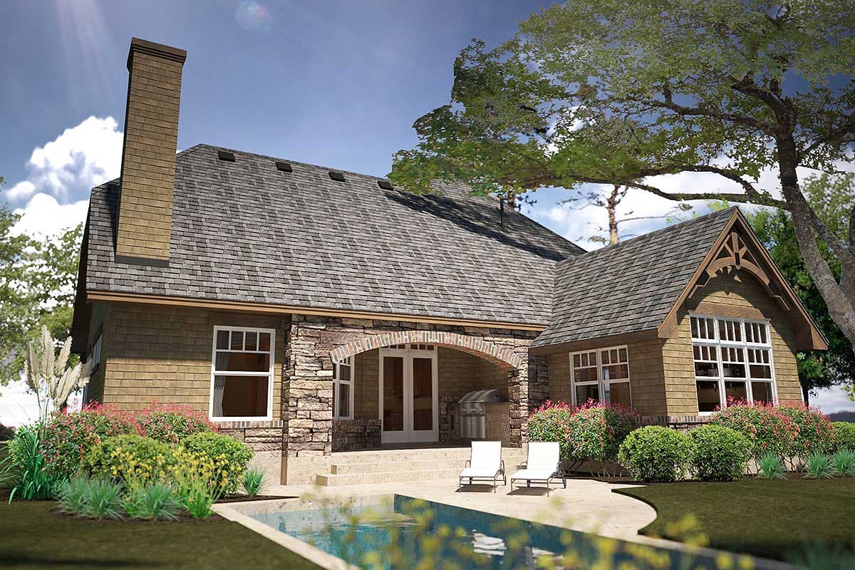 Plan 16893WG: Narrow Rugged House Plan with Rear Lanai - Image #5 - Country, Craftsman, Mountain, Rustic